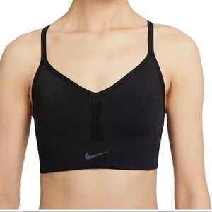 Nike Women's large black Indy Dri-FIT Seamless Cross-Back Low Impact Sports Bra